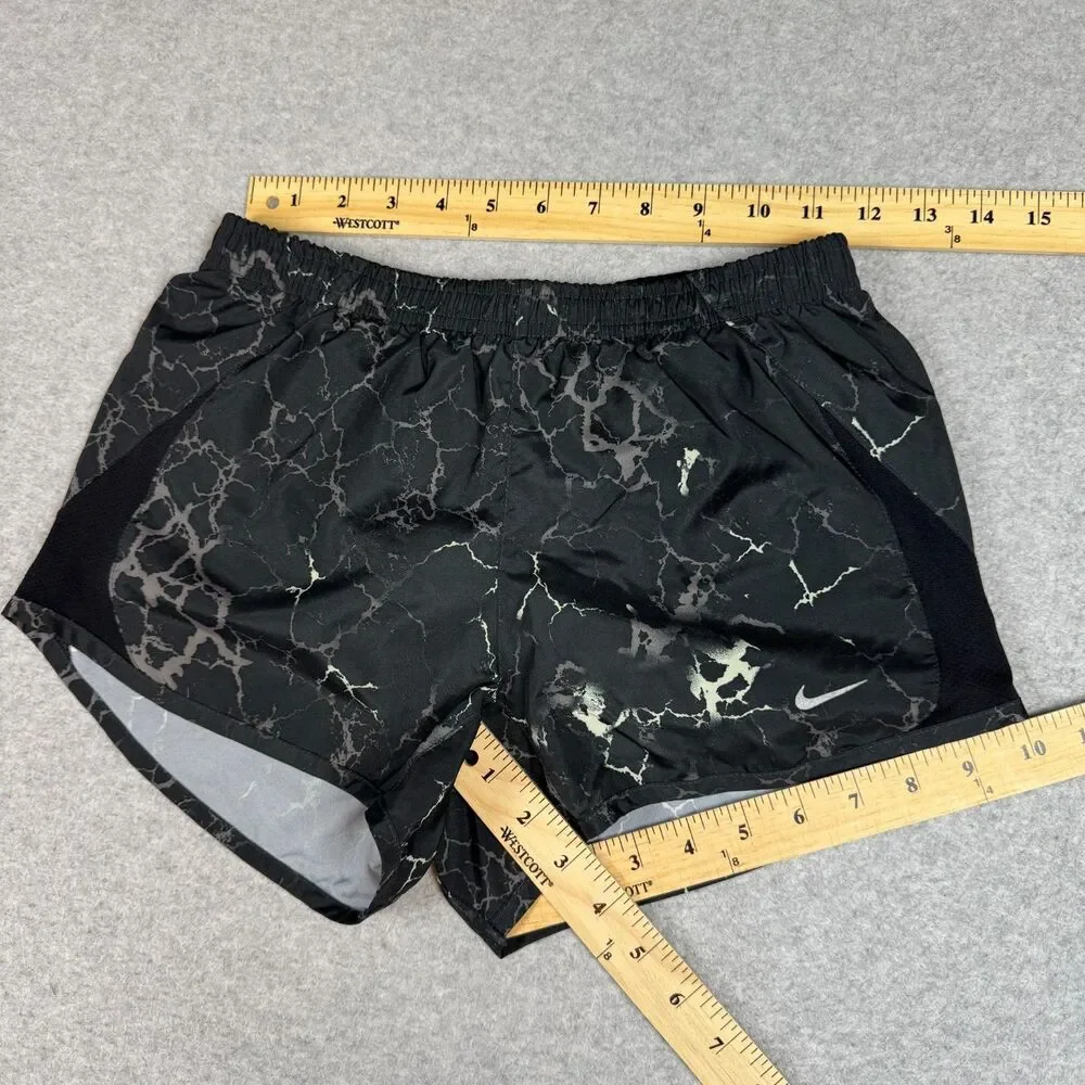 Women's Nike Loose Vented Running Swimming Shorts Crackle Lightning Pattern - XS